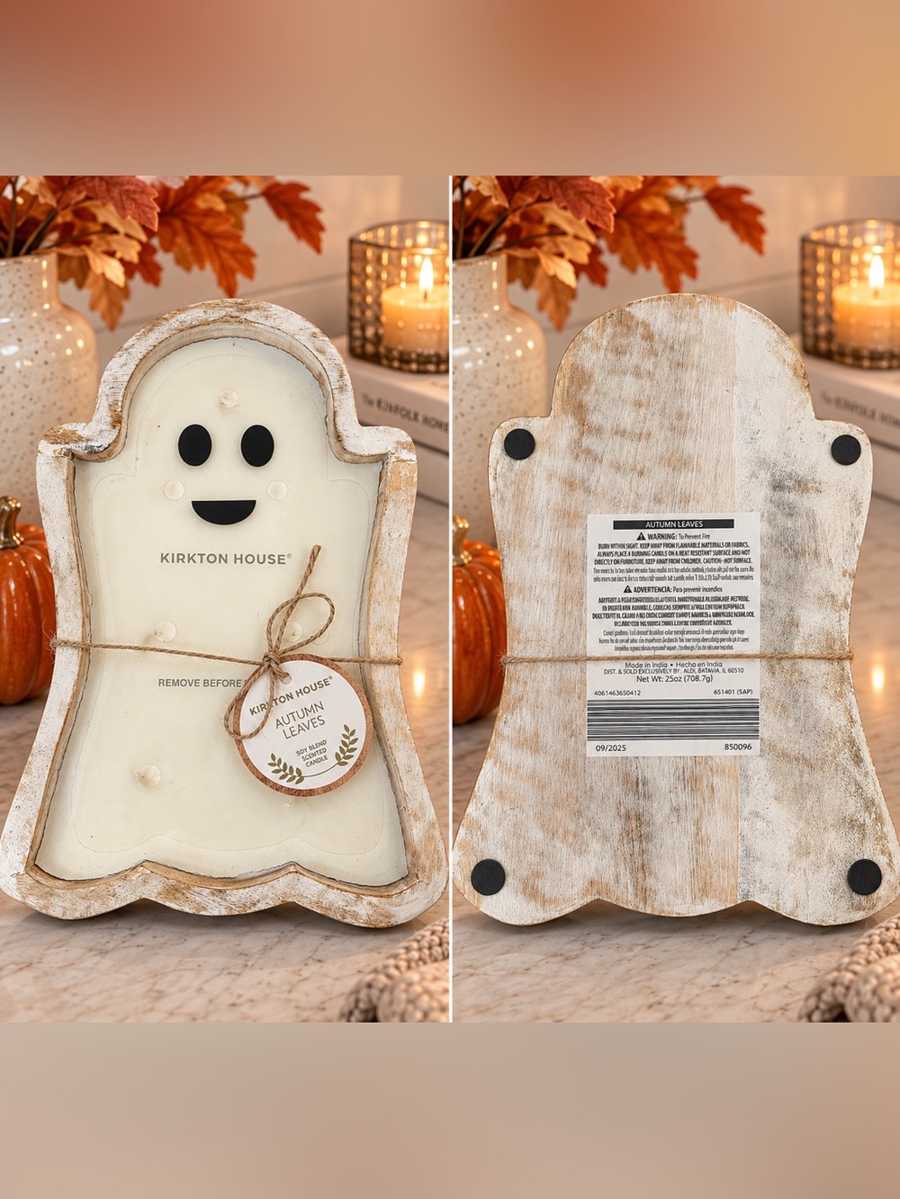 Ghost Candle – Autumn Leaves Scent | Halloween and Fall Decor